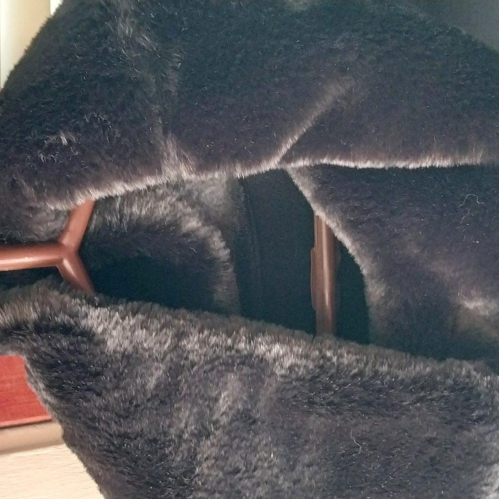Luxurious Black Faux Fur Coat